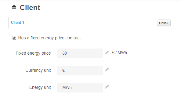 Financial forecast: fixed energy price.